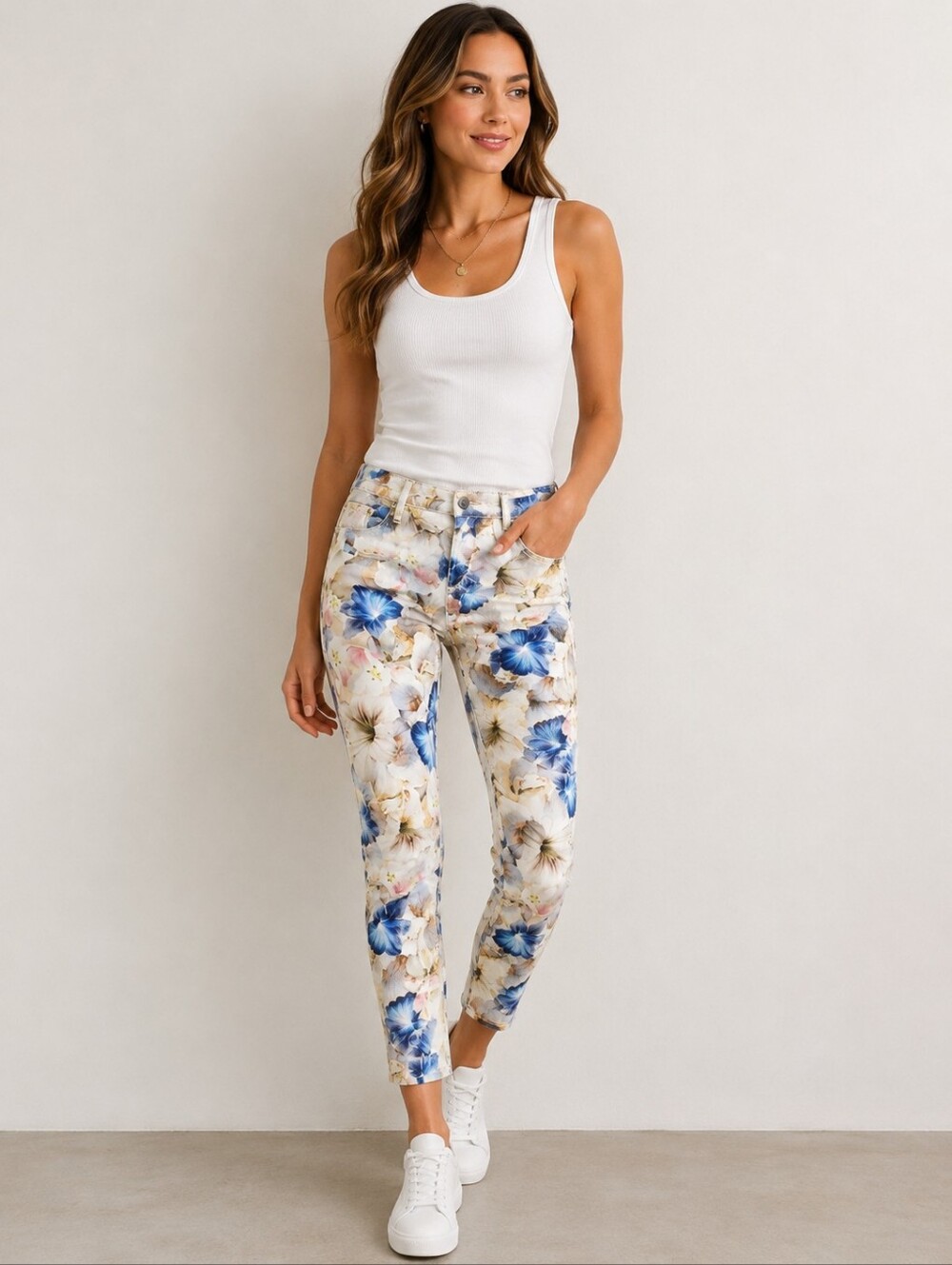 NWT! Jenn7 Floral Print Ankle Skinny Jeans Size 6